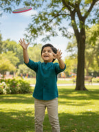 TerraDesi Junior Alabaster Grace Solid Mandarin Shirt