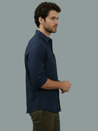 TerraDesi Onyx Stealth Solid Cotton Blend Formal Shirt