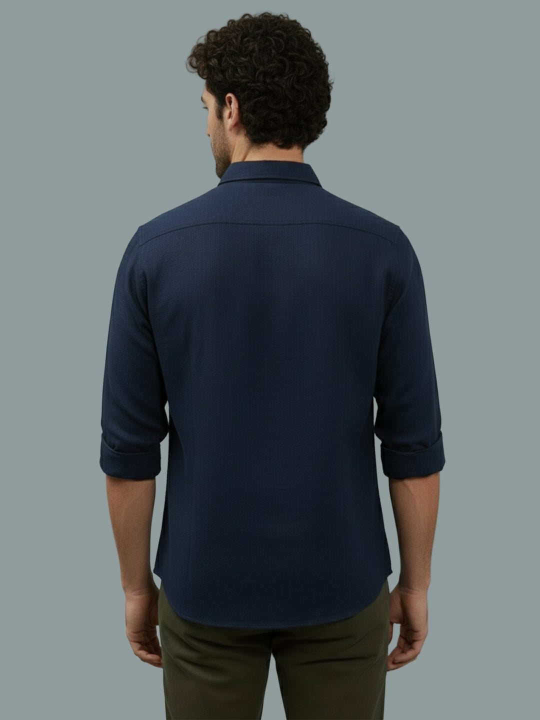 TerraDesi Onyx Stealth Solid Cotton Blend Formal Shirt