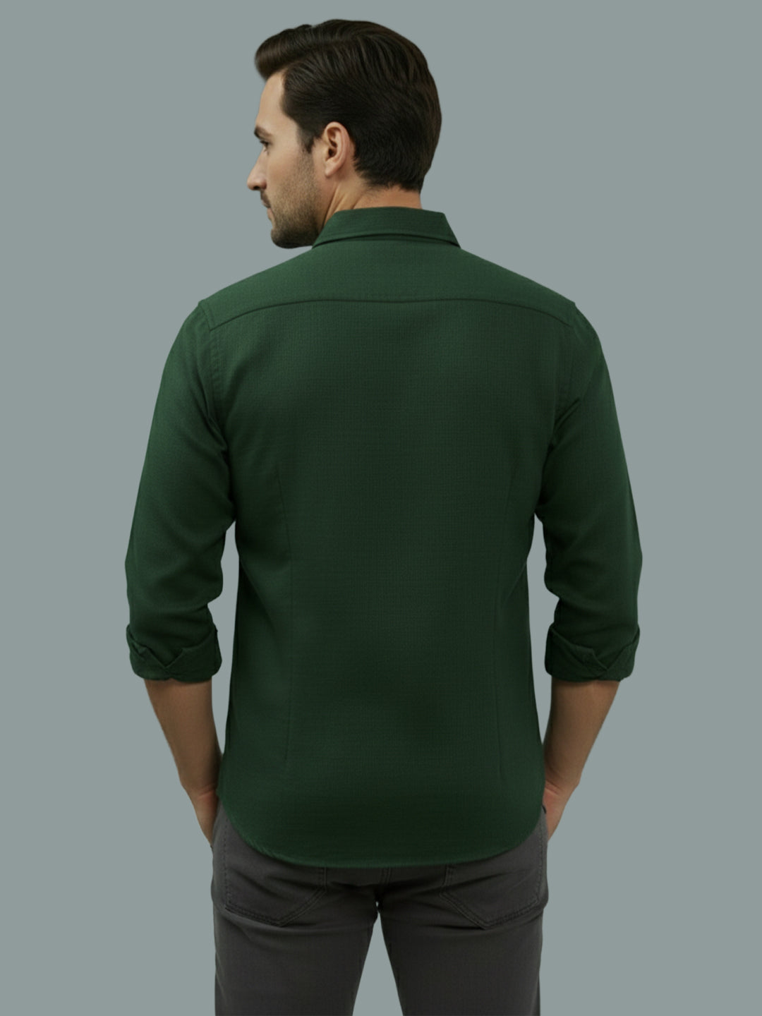 TerraDesi Saffron Ember Solid Cotton Formal Shirt