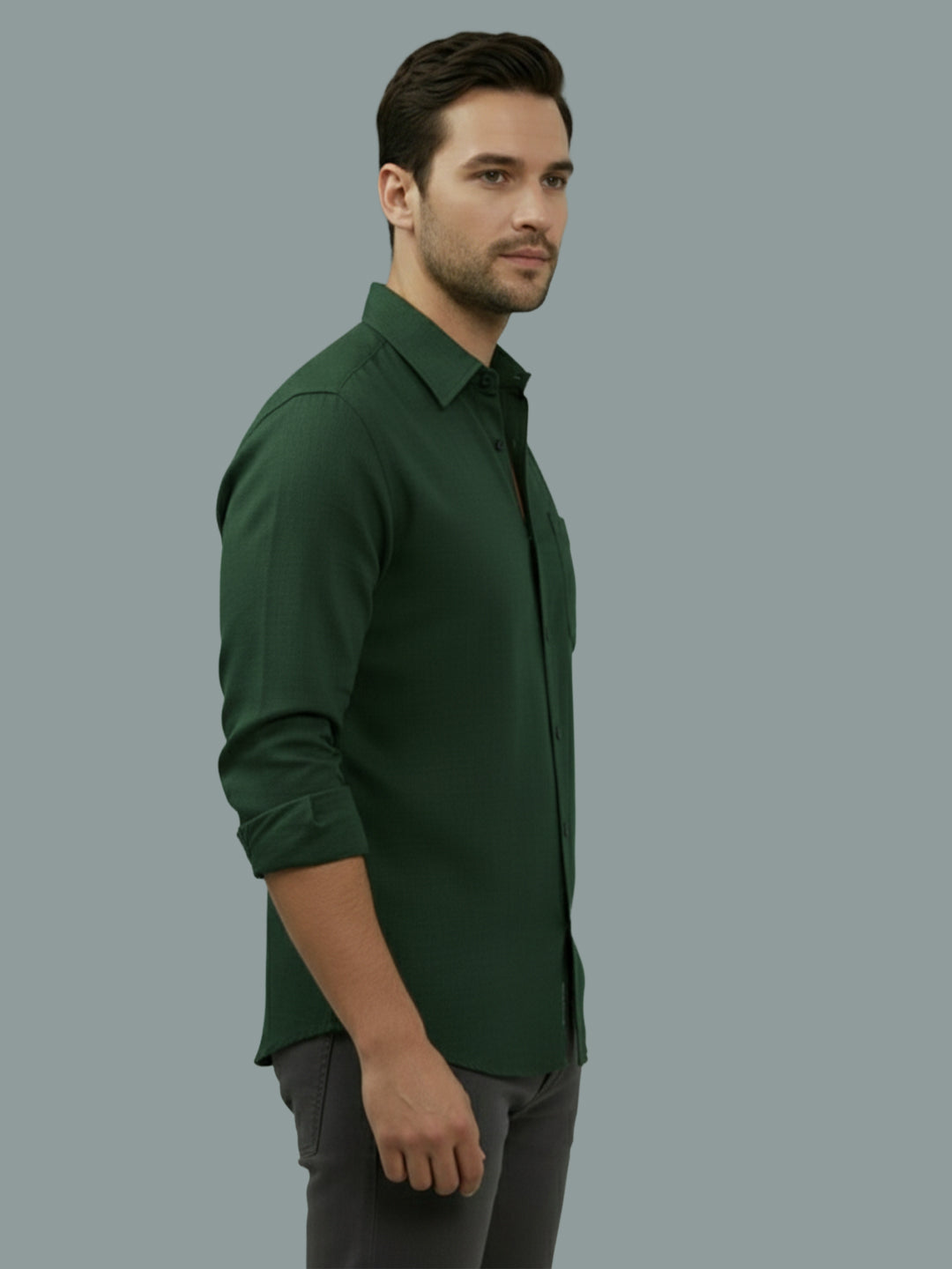 TerraDesi Saffron Ember Solid Cotton Formal Shirt