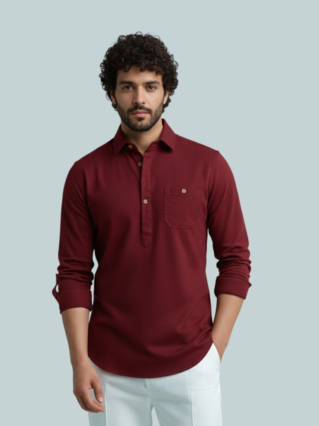 TerraDesi Modern Cotton Kurta for Men – Casual Ethnic Essential (SE86)