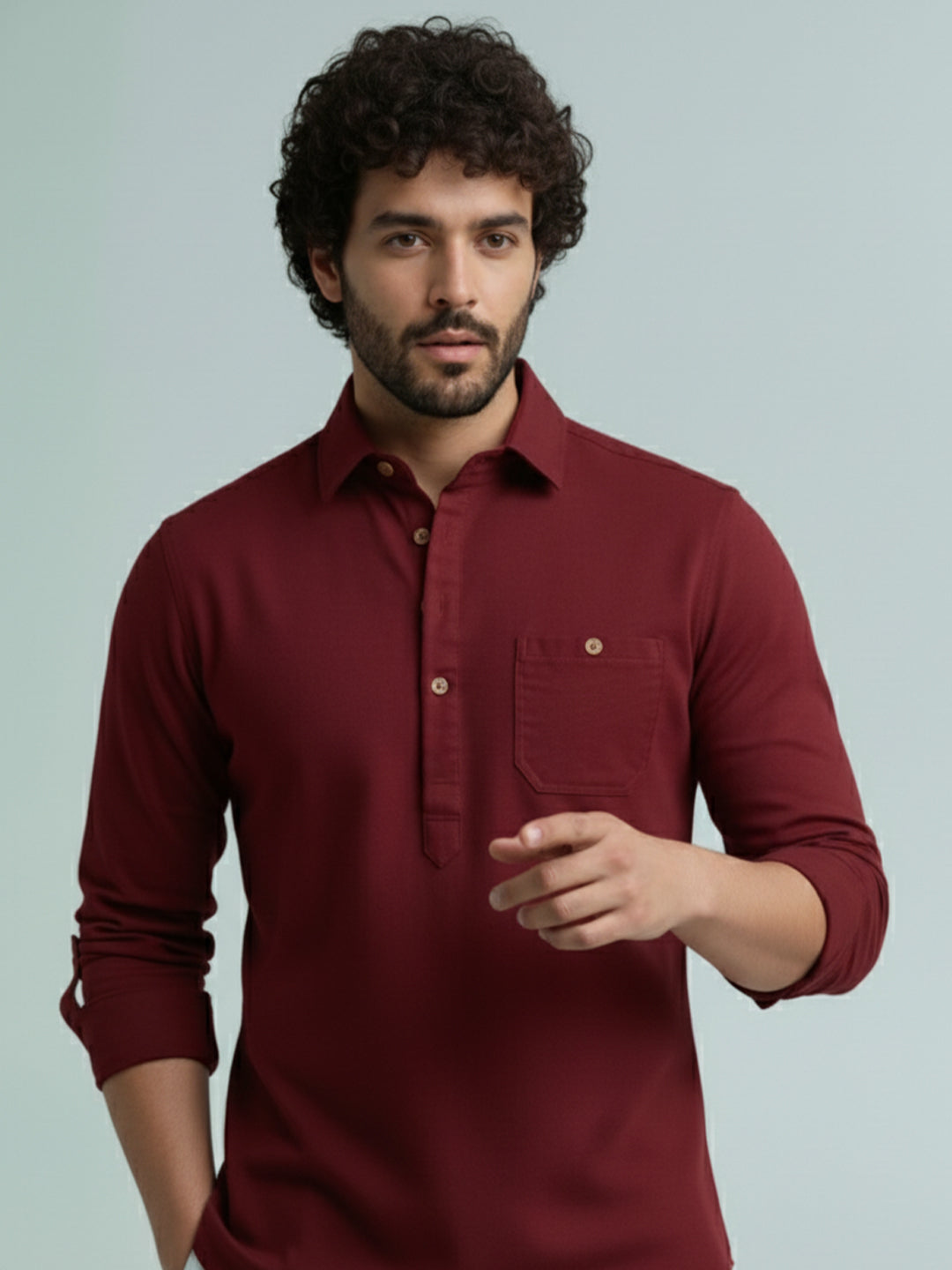 TerraDesi Modern Cotton Kurta for Men – Casual Ethnic Essential (SE86)