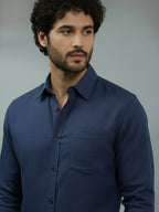 TerraDesi Ruby Regal Solid Cotton Blend Formal Shirt