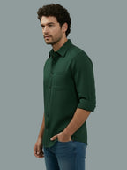 TerraDesi Onyx Stealth Solid Cotton Blend Formal Shirt