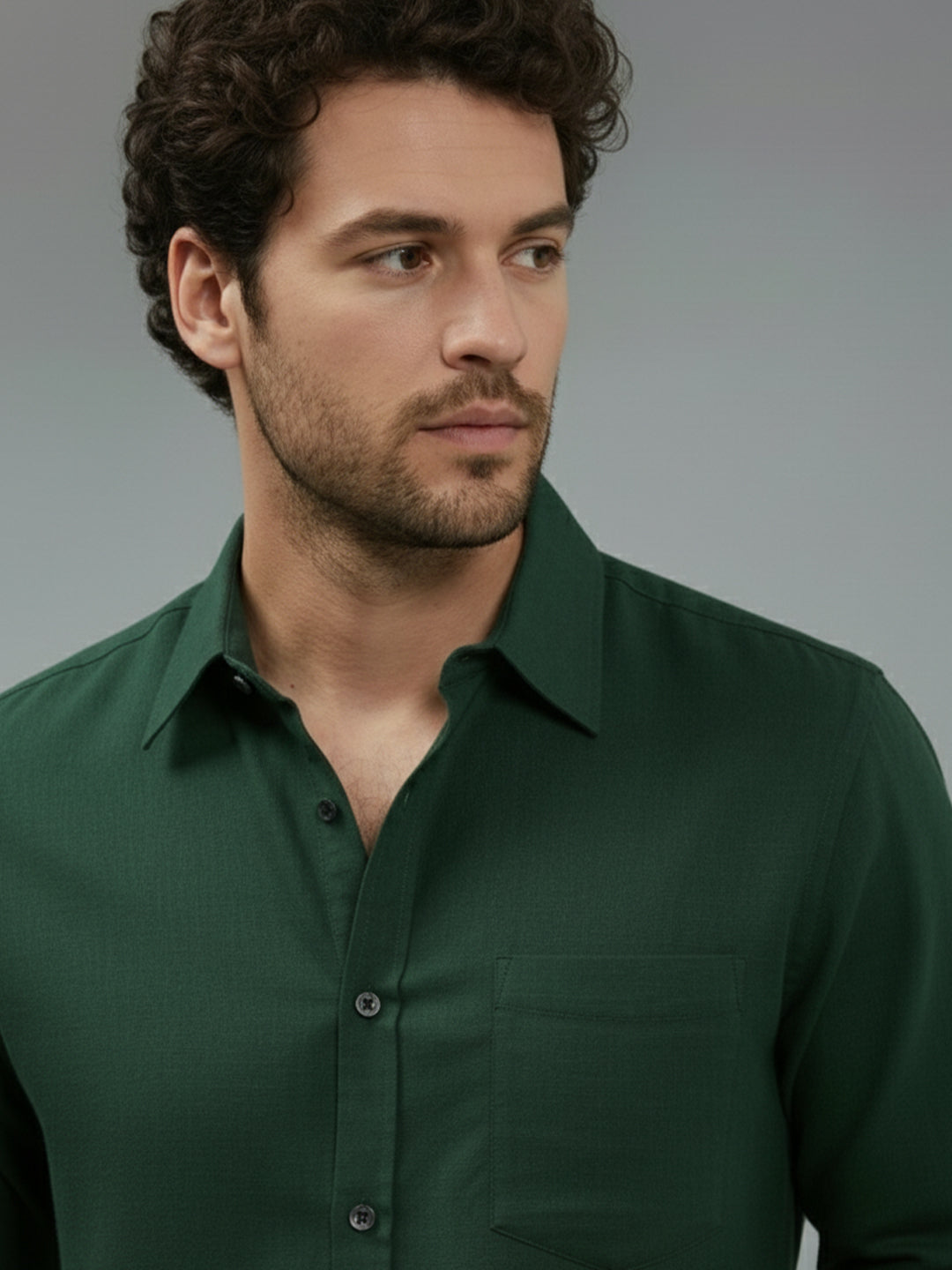 TerraDesi Onyx Stealth Solid Cotton Blend Formal Shirt