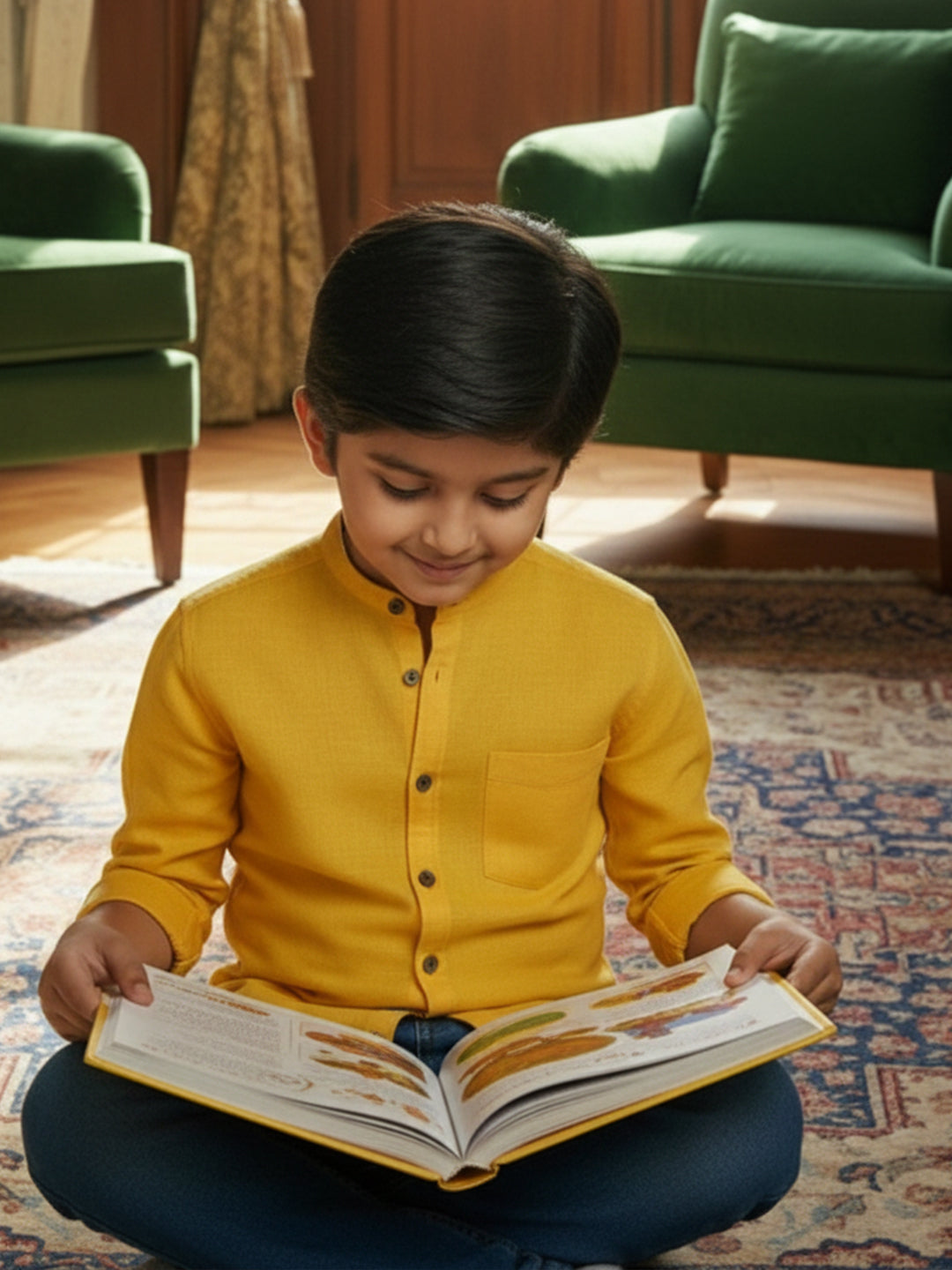 TerraDesi Junior Alabaster Grace Solid Mandarin Shirt