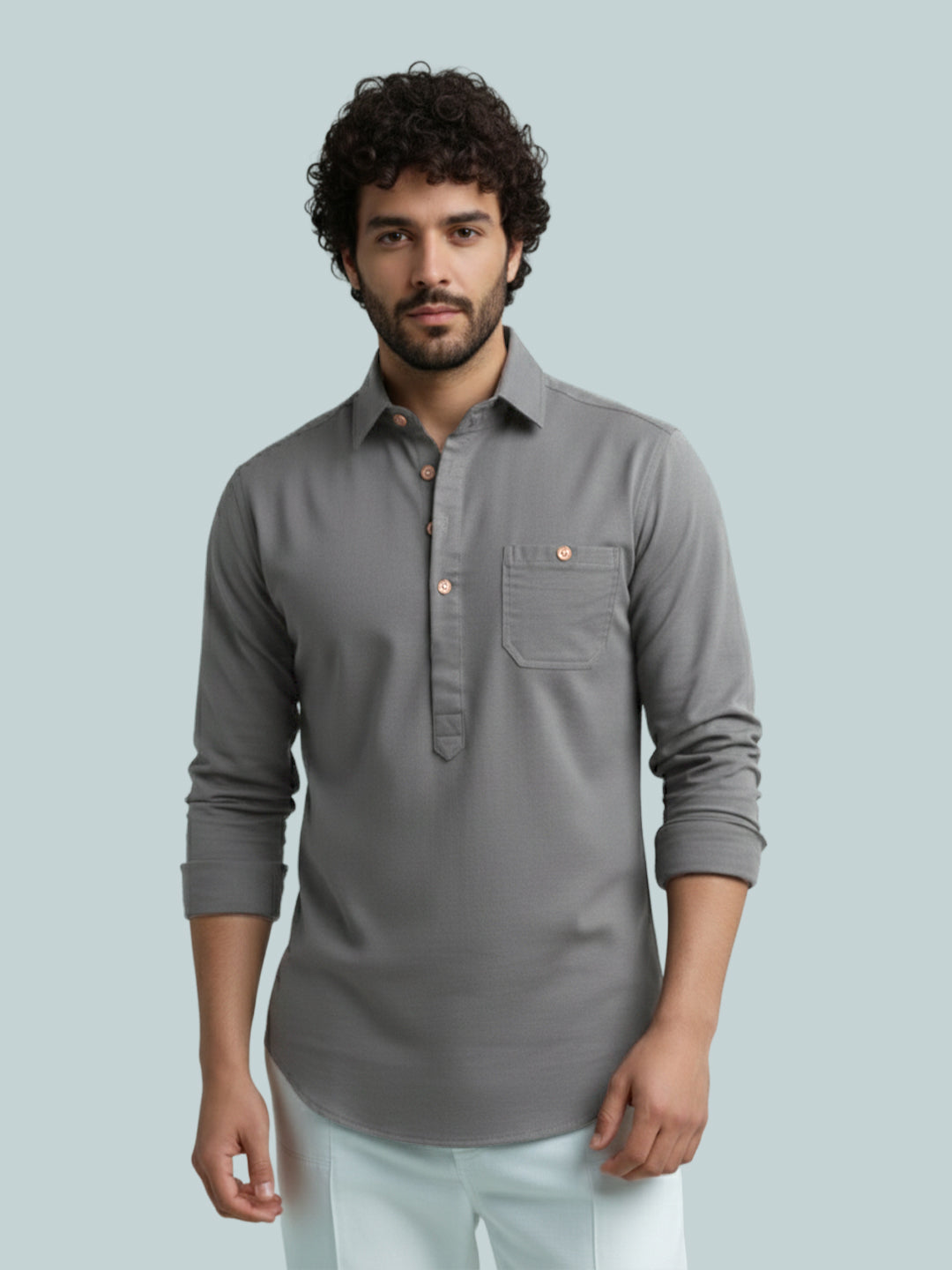 TerraDesi Modern Cotton Kurta for Men – Casual Ethnic Essential (SE86)