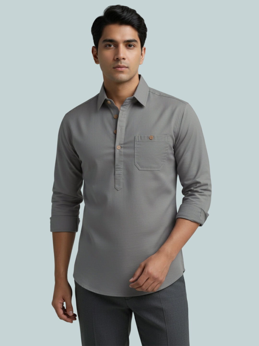 TerraDesi Breathable Cotton Short Kurta – Timeless Men's Style (SE83)