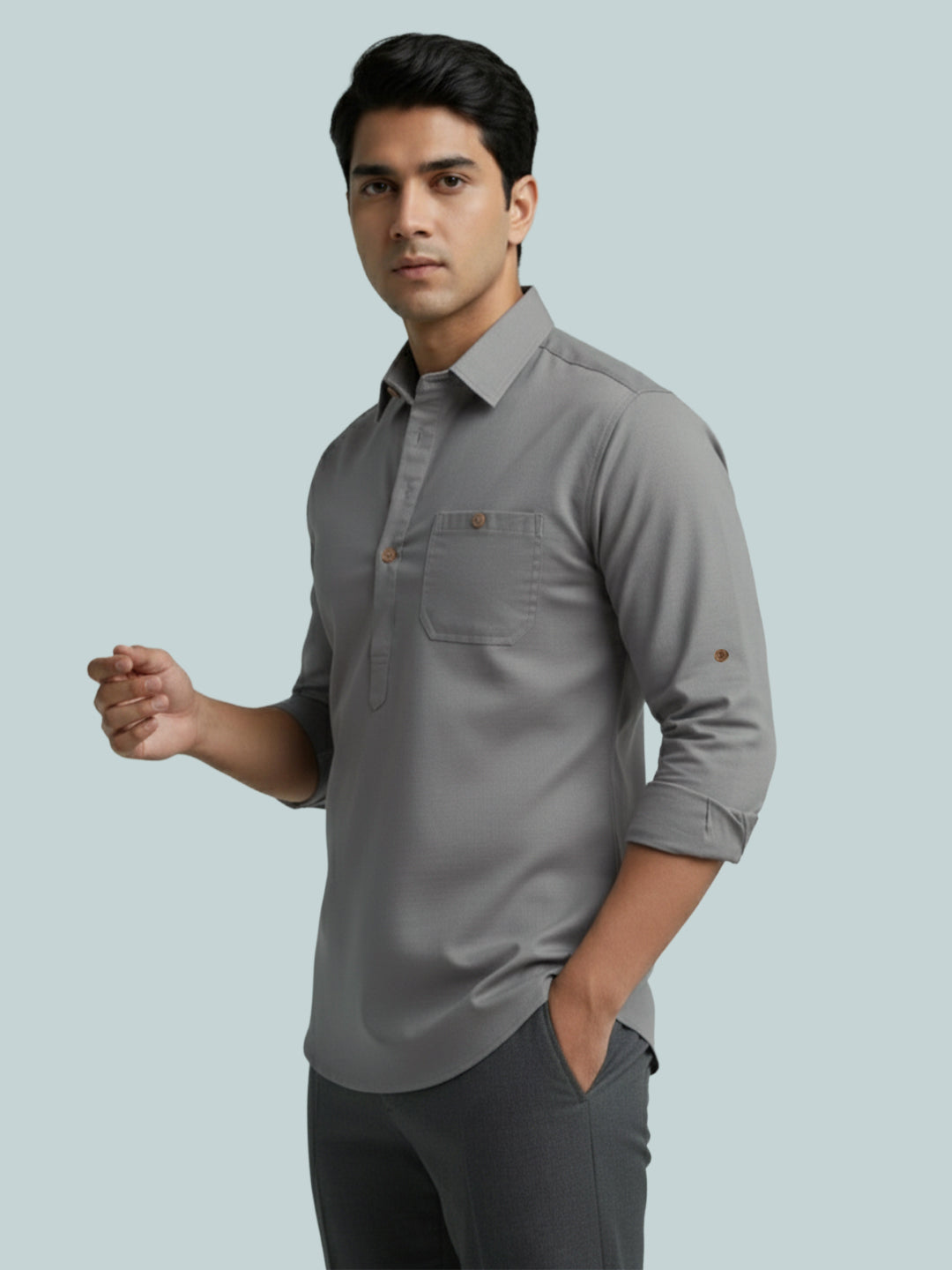 TerraDesi Breathable Cotton Short Kurta – Timeless Men's Style (SE83)