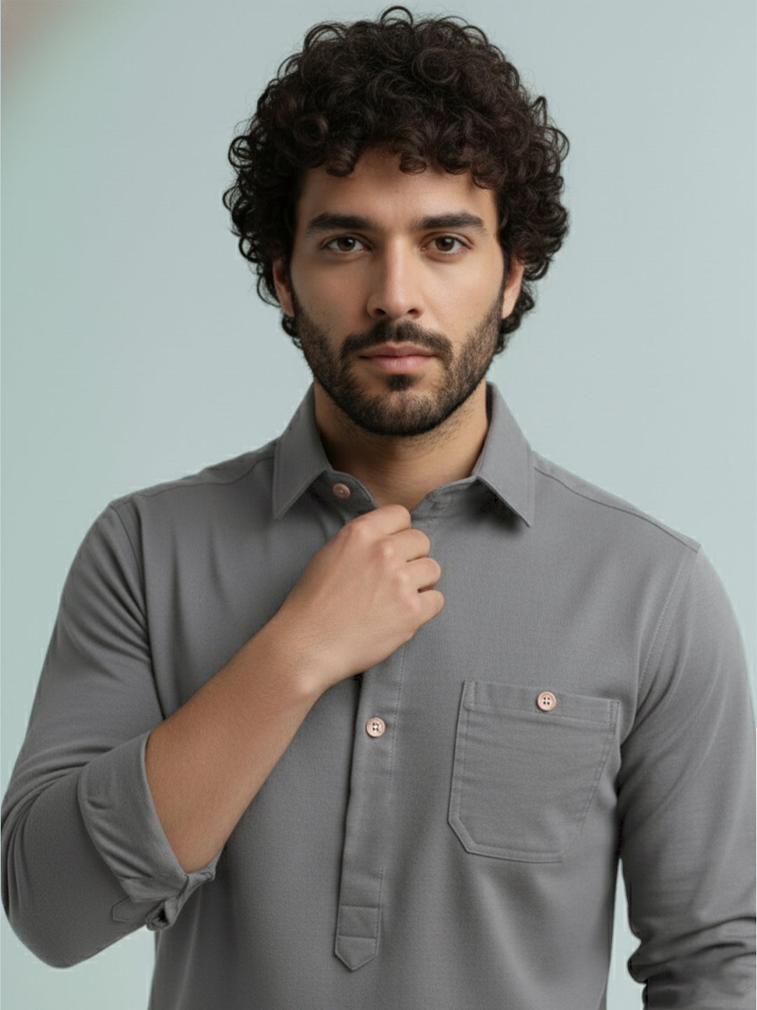 TerraDesi Modern Cotton Kurta for Men – Casual Ethnic Essential (SE86)