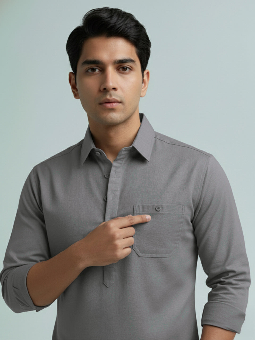 TerraDesi Breathable Cotton Short Kurta – Timeless Men's Style (SE83)