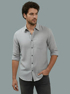 TerraDesi Onyx Stealth Solid Cotton Blend Formal Shirt