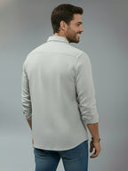 TerraDesi Alabaster Peak Solid Cotton Blend Formal Shirt