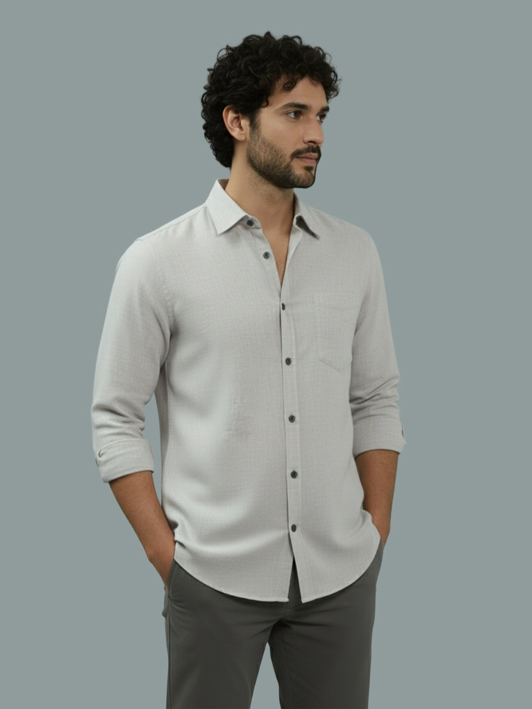 TerraDesi Ruby Regal Solid Cotton Blend Formal Shirt