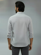TerraDesi Azure Zenith Solid Cotton Blend Formal Shirt