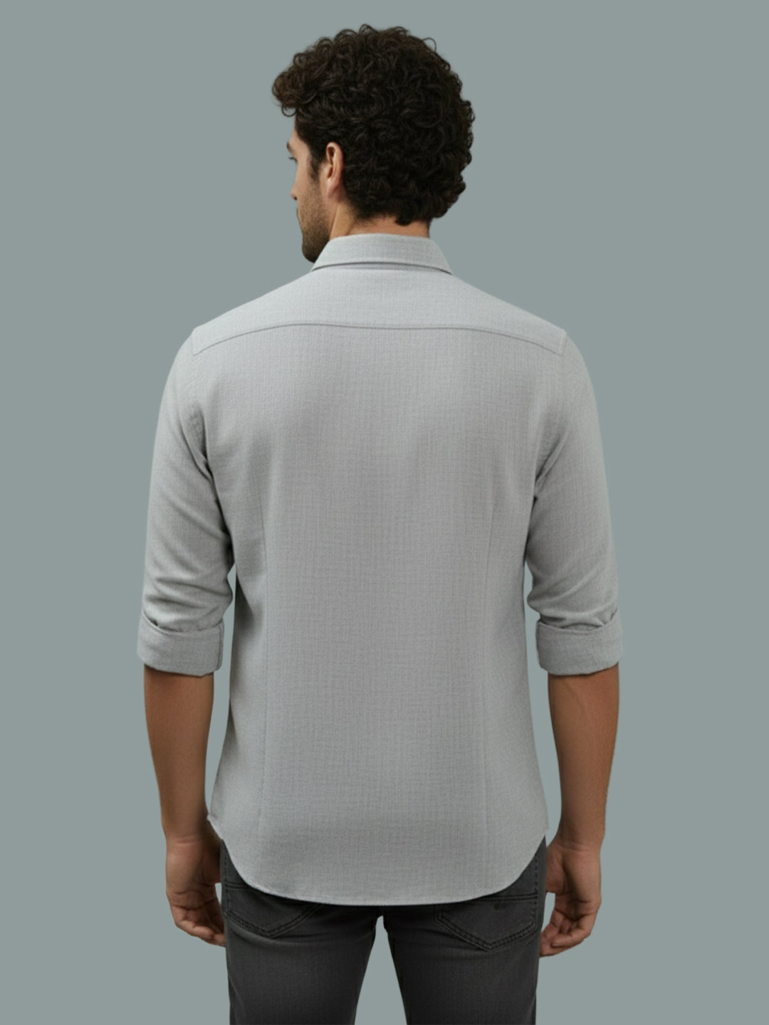 TerraDesi Onyx Stealth Solid Cotton Blend Formal Shirt