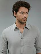 TerraDesi Onyx Stealth Solid Cotton Blend Formal Shirt