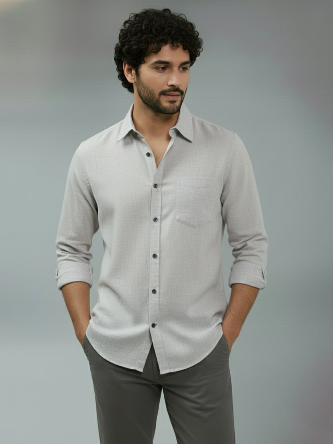 TerraDesi Ruby Regal Solid Cotton Blend Formal Shirt