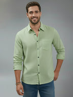 TerraDesi Alabaster Peak Solid Cotton Blend Formal Shirt