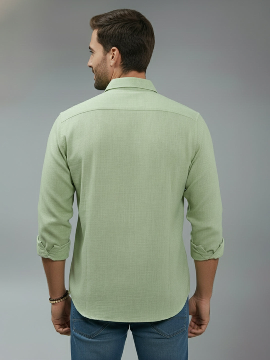 TerraDesi Alabaster Peak Solid Cotton Blend Formal Shirt