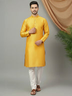 RudraRaj Jacquard Festive Kurta for Men | TerraDesi Royal Maroon Long Kurta