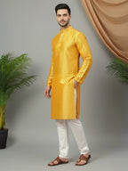 RudraRaj Jacquard Festive Kurta for Men | TerraDesi Royal Maroon Long Kurta