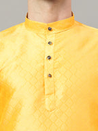 RudraRaj Jacquard Festive Kurta for Men | TerraDesi Royal Maroon Long Kurta
