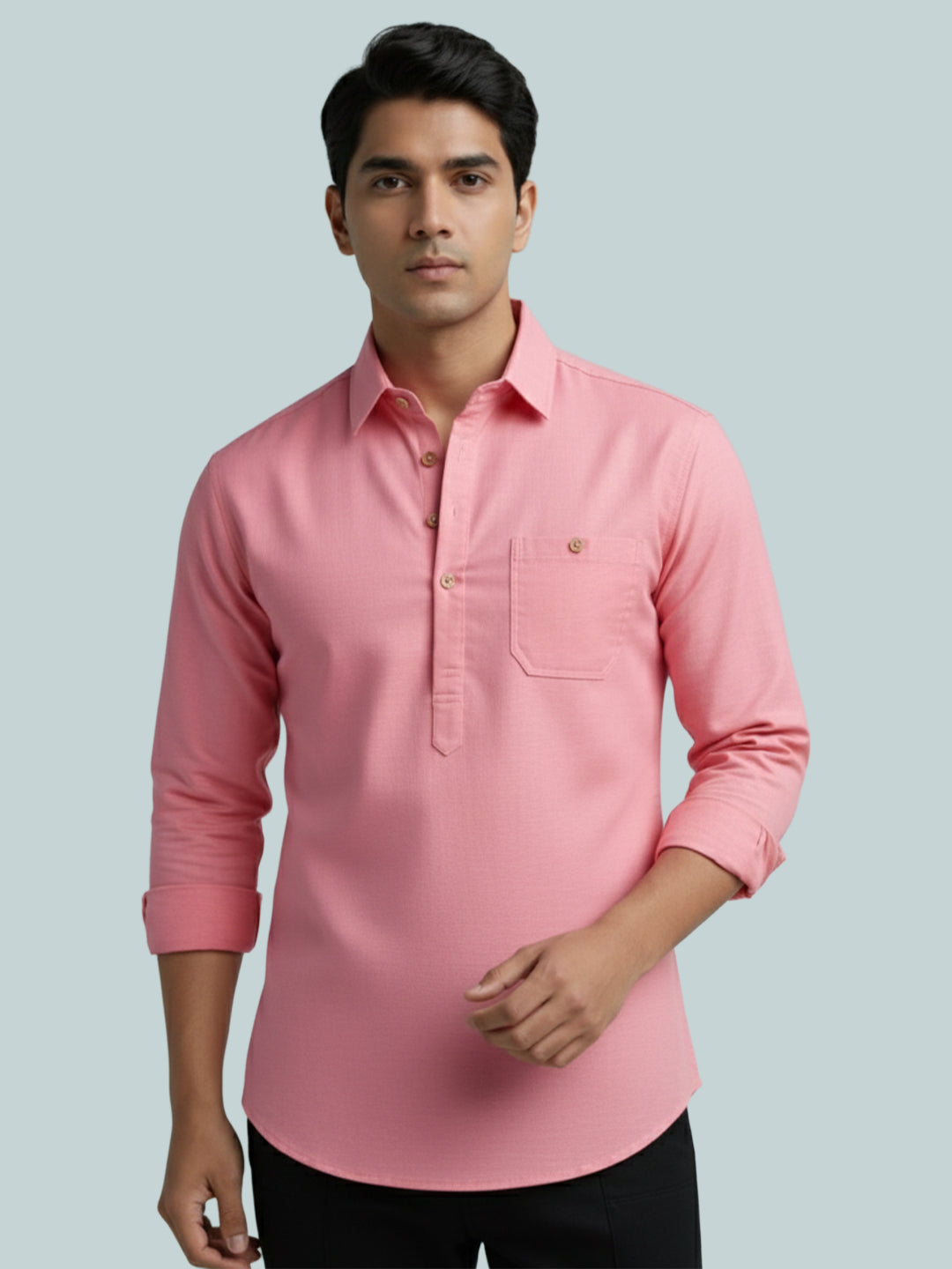 TerraDesi Breathable Cotton Short Kurta – Timeless Men's Style (SE83)