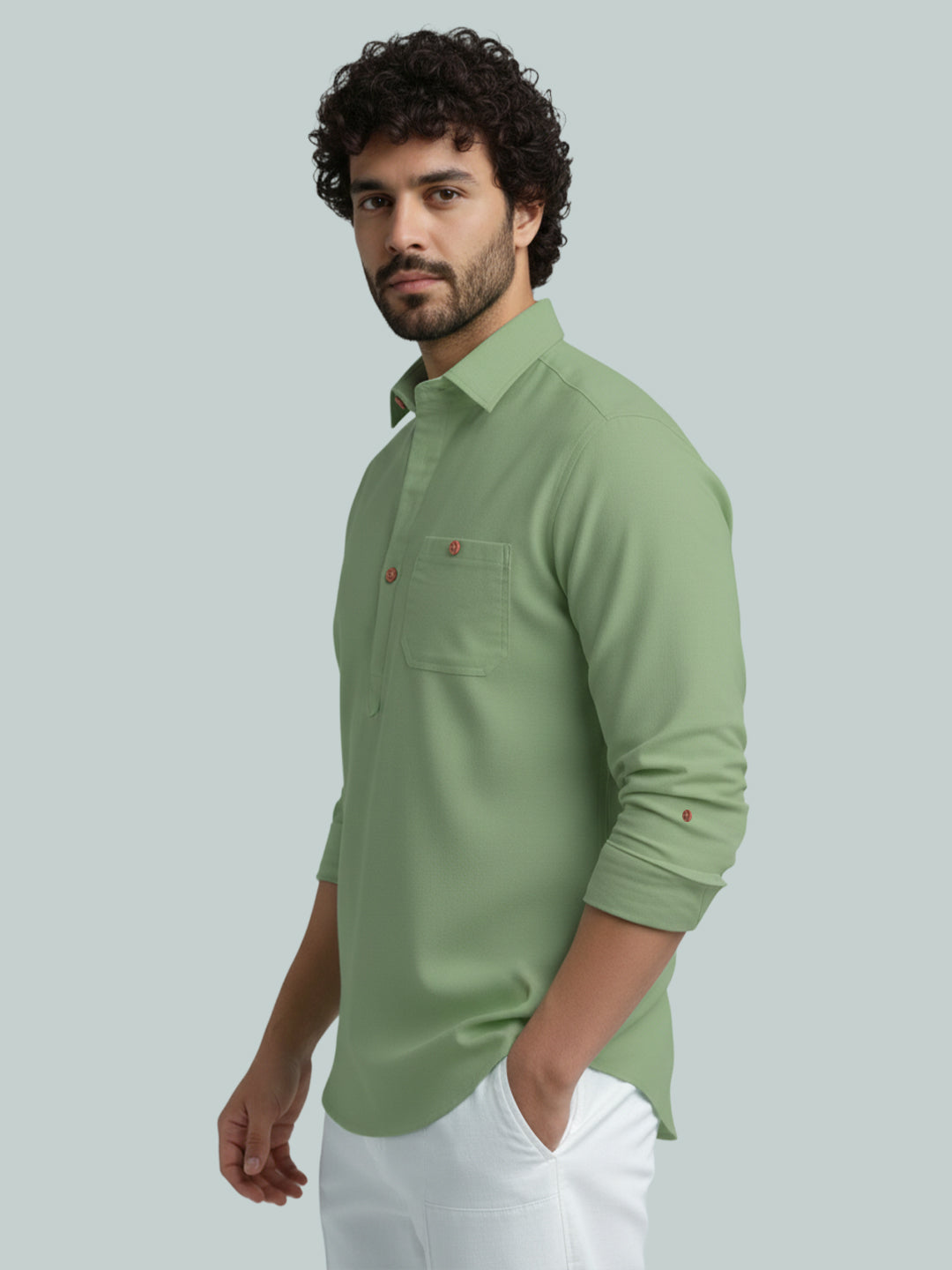TerraDesi Modern Cotton Kurta for Men – Casual Ethnic Essential (SE86)