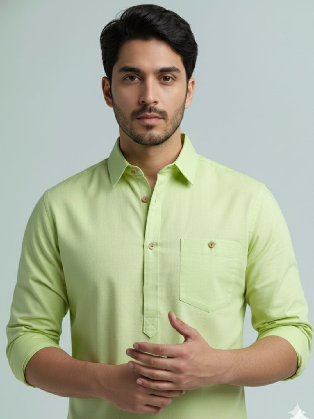 TerraDesi Men's Premium Cotton Short Kurta – Modern Ethnic Essential (SE82)