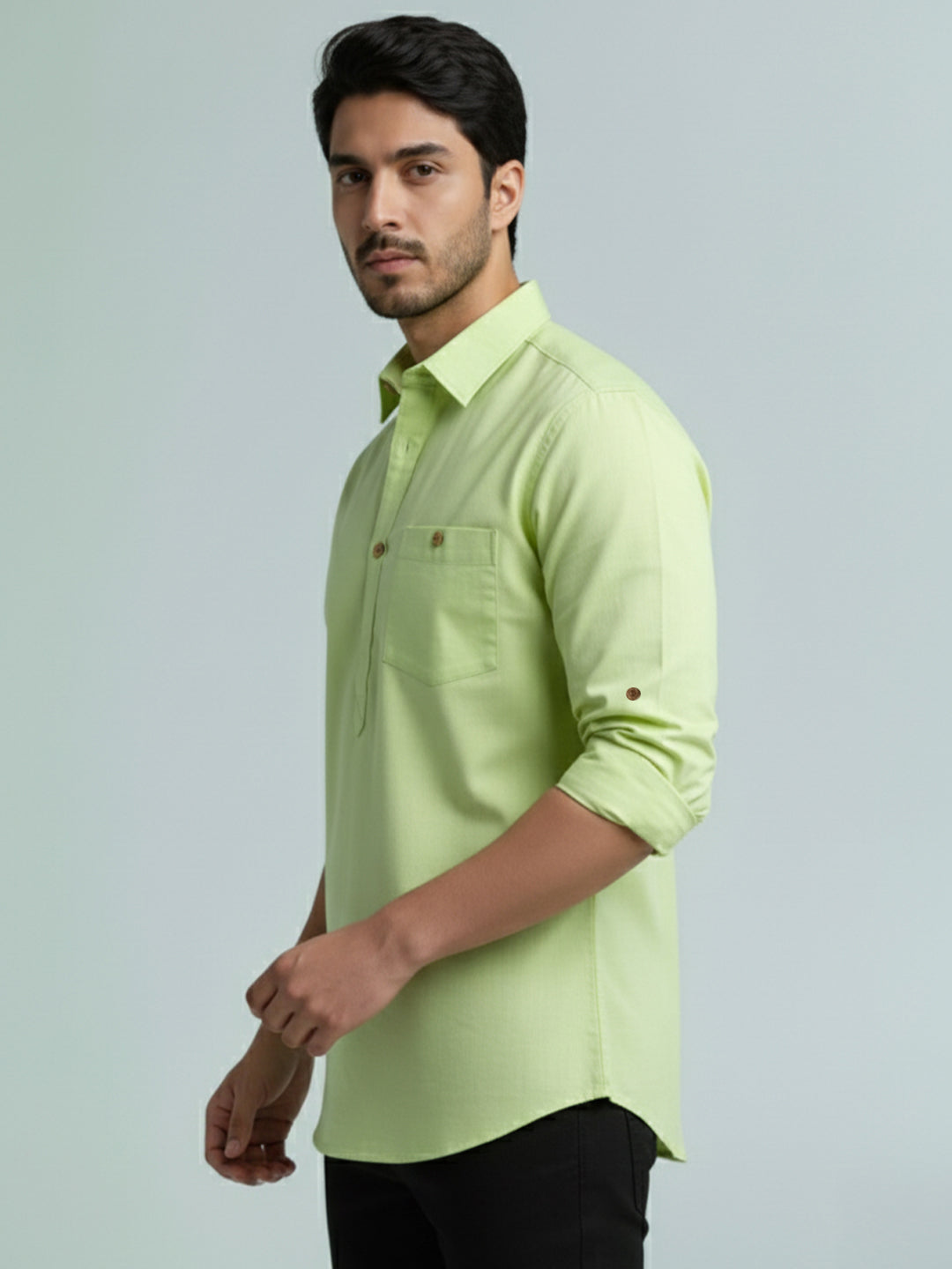 TerraDesi Men's Premium Cotton Short Kurta – Modern Ethnic Essential (SE82)