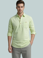 TerraDesi Onyx Midnight Solid Cotton Short Kurta