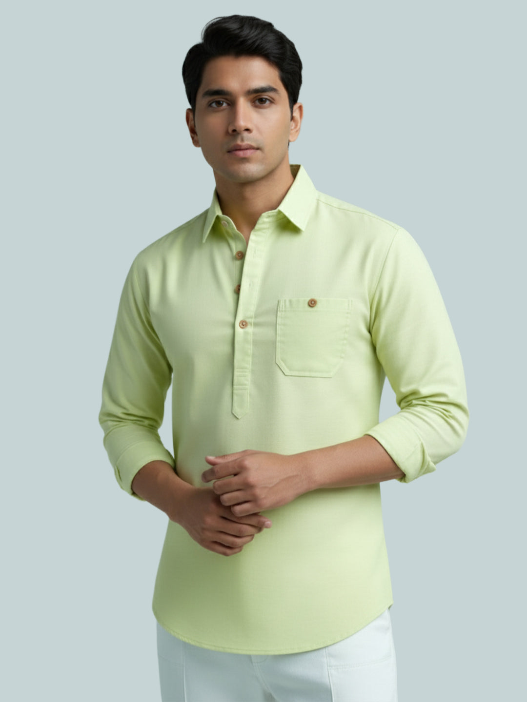 TerraDesi Breathable Cotton Short Kurta – Timeless Men's Style (SE83)