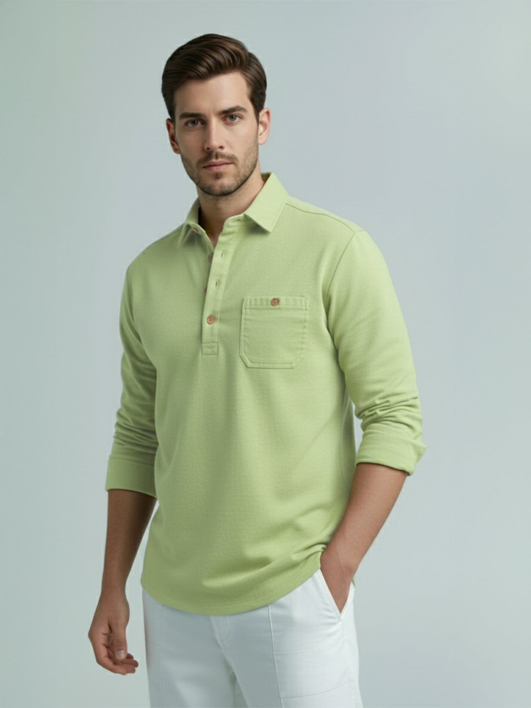 TerraDesi Men's Solid Cotton Short Kurta – Smart Everyday Style (SE88)