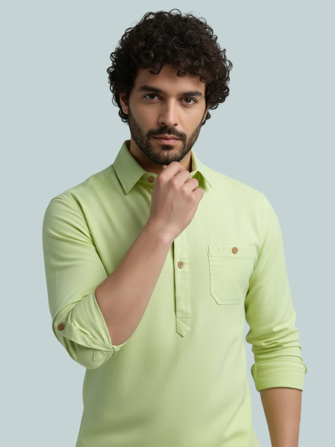 TerraDesi Modern Cotton Kurta for Men – Casual Ethnic Essential (SE86)