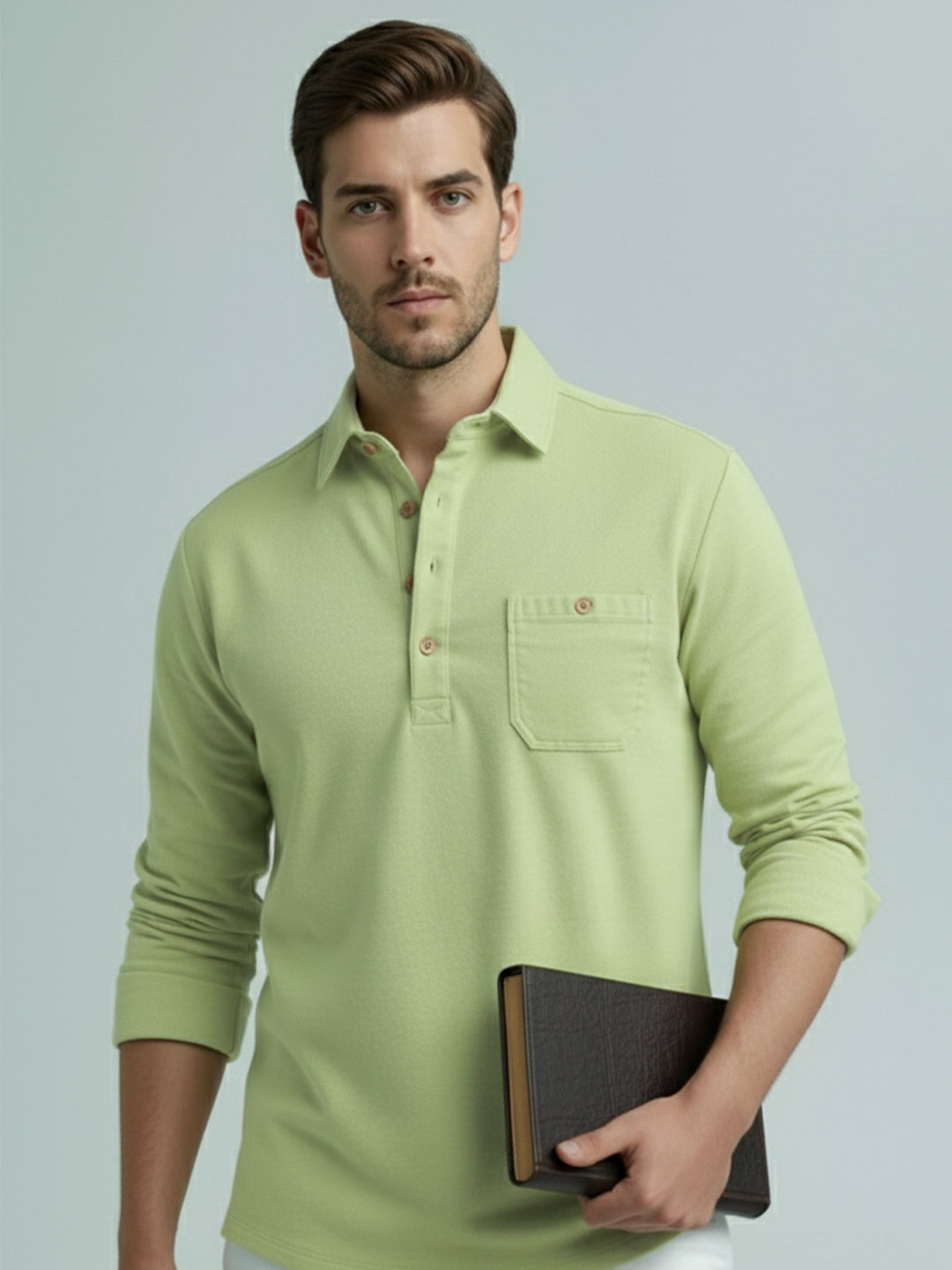 TerraDesi Men's Solid Cotton Short Kurta – Smart Everyday Style (SE88)