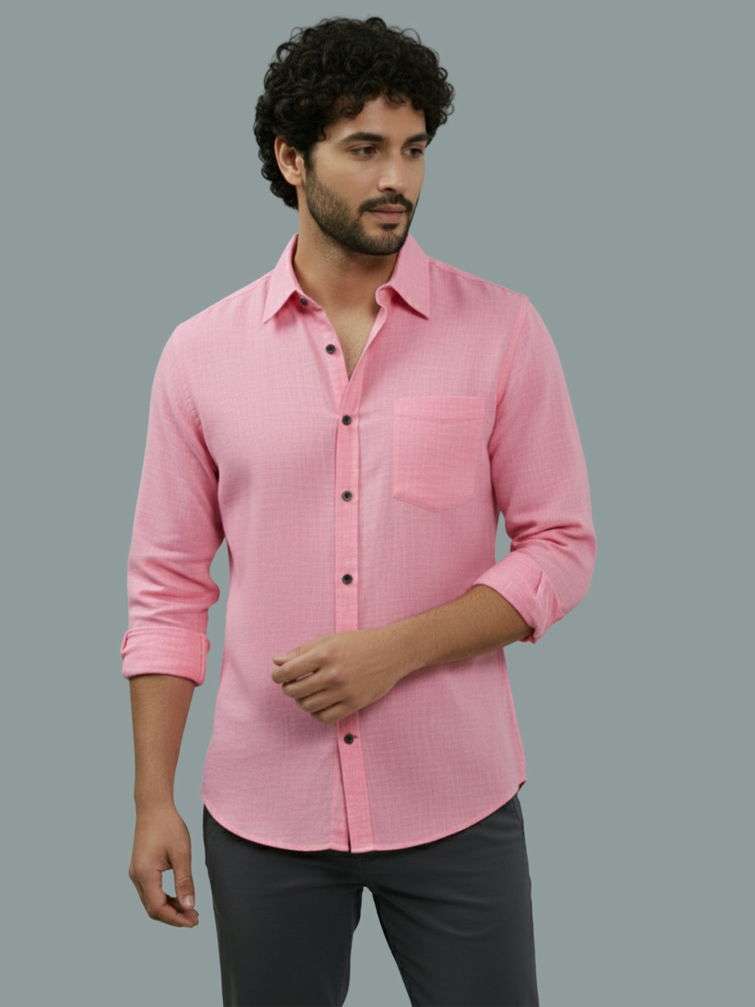 TerraDesi Ruby Regal Solid Cotton Blend Formal Shirt
