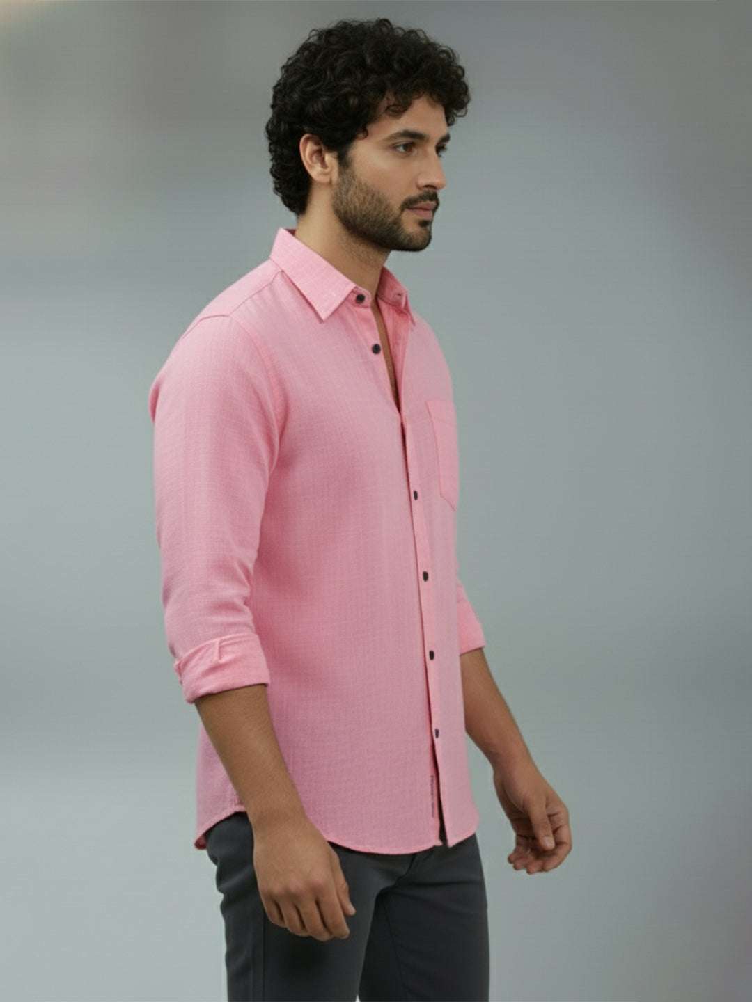 TerraDesi Ruby Regal Solid Cotton Blend Formal Shirt