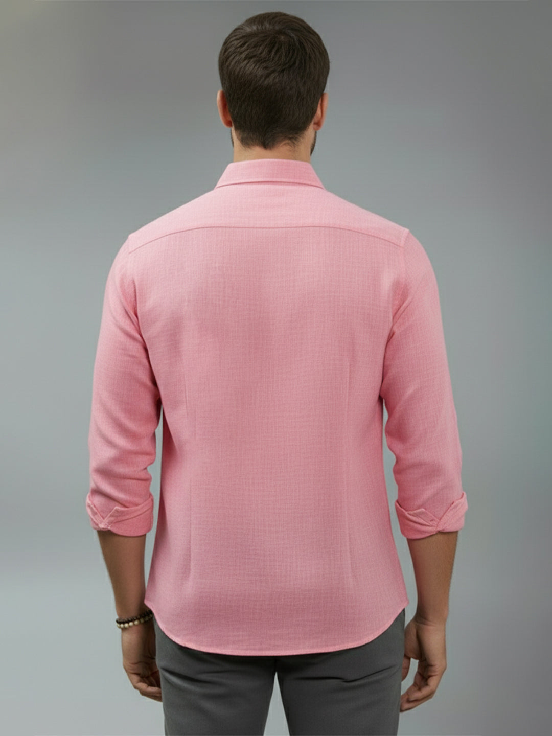 TerraDesi Alabaster Peak Solid Cotton Blend Formal Shirt