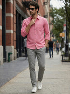 TerraDesi Onyx Stealth Solid Cotton Blend Formal Shirt