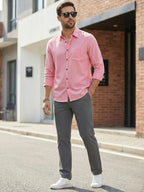 TerraDesi Alabaster Peak Solid Cotton Blend Formal Shirt