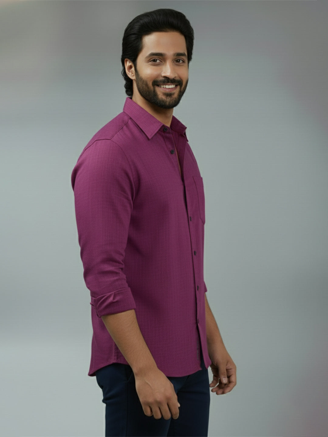 TerraDesi Citrine Glow Solid Cotton Blend Formal Shirt