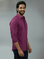 TerraDesi Azure Zenith Solid Cotton Blend Formal Shirt