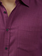 TerraDesi Azure Zenith Solid Cotton Blend Formal Shirt