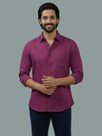 TerraDesi Citrine Glow Solid Cotton Blend Formal Shirt