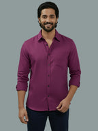 TerraDesi Azure Zenith Solid Cotton Blend Formal Shirt