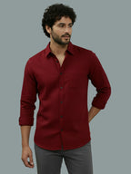TerraDesi Ruby Regal Solid Cotton Blend Formal Shirt