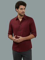 TerraDesi Onyx Stealth Solid Cotton Blend Formal Shirt