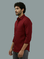TerraDesi Ruby Regal Solid Cotton Blend Formal Shirt